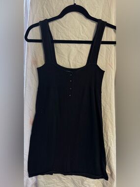 Volcom Black Ribbed Button Tank